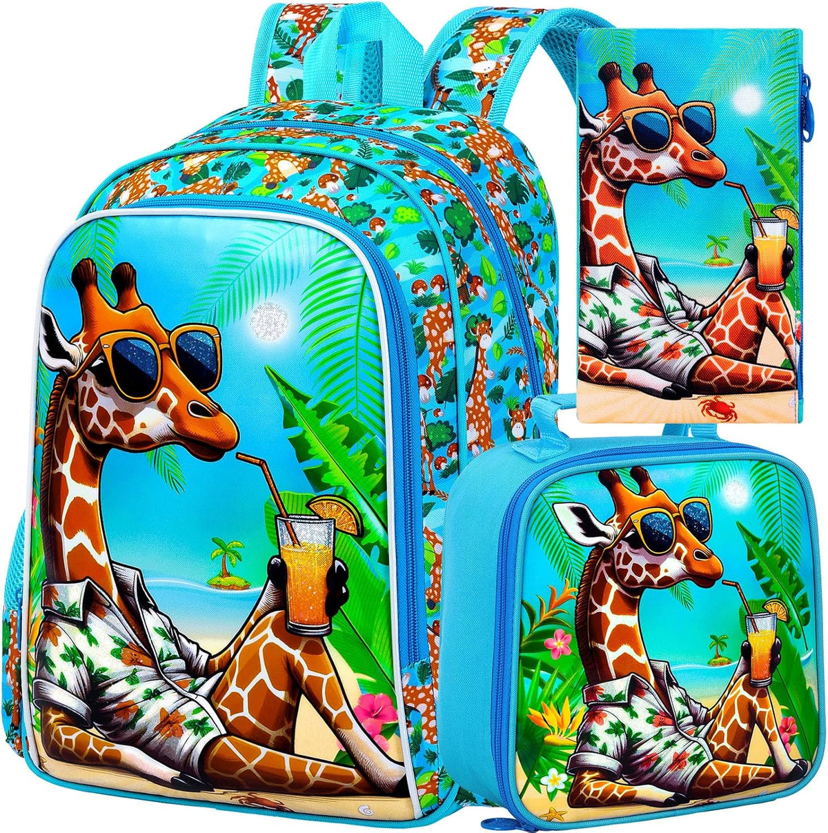 3pcs Backpack for Boys and Girls, 16” Kids Kindergarten Bookbag with Lunch Box, Cute Elementary Backpacks for Boy Girl - PuriLite
