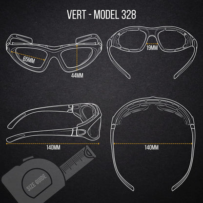WYND Blocker Vert Motorcycle & Outdoor Sports Wrap Around Sunglasses - PuriLite