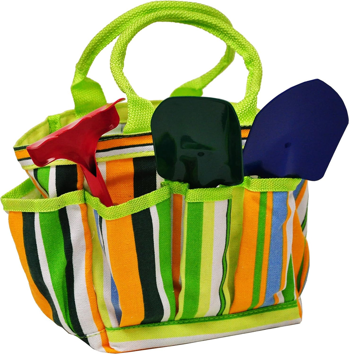 G & F Products 10018 JustForKids Kids Garden Tool Set Toy, Rake, Spade, Hoe and Leaf Rake, Reduced Size, 4-Piece - PuriLite