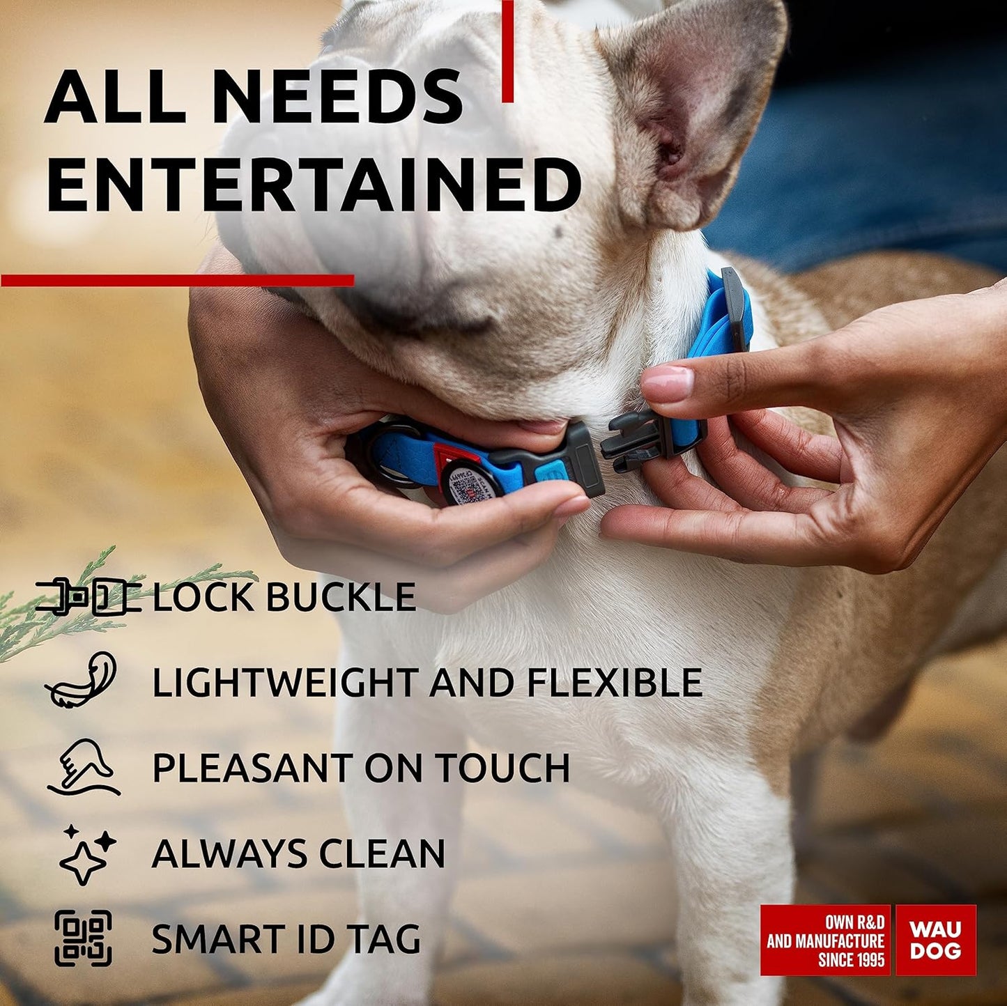 Waterproof Dog Collar - Adjustable Glow Dog Collar for Large Dogs, Small and Medium Dogs - Heavy Duty Dog Collars with Durable Metal Clasp and QR Dog Tag - Glow in The Dark Dog Collars - PuriLite