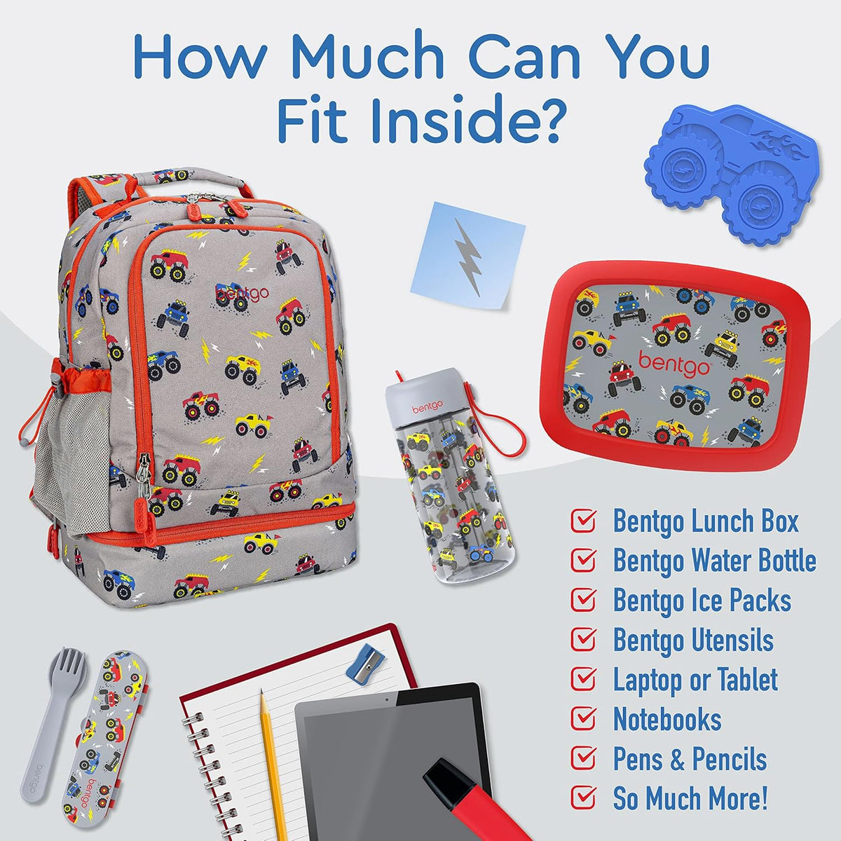 Bentgo Kids Prints 2-in-1 Backpack & Insulated Lunch Bag (Dinosaur) - PuriLite