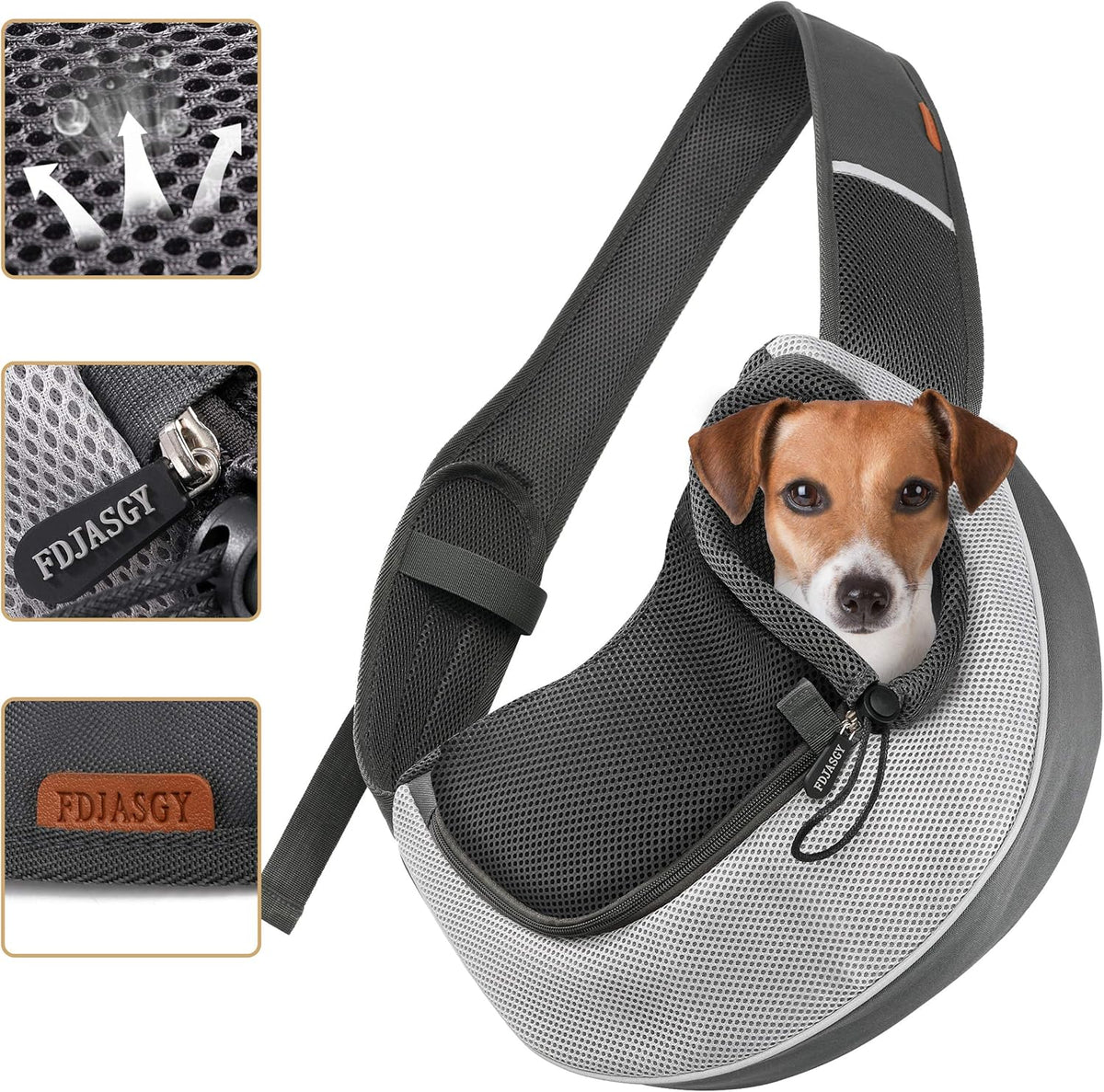 FDJASGY Pet Sling Carrier for Small Dogs Cats,Breathable Mesh Travelling Hand Free Puppy Backpack with Pouch and Adjustable Strap Carrier Grey - PuriLite
