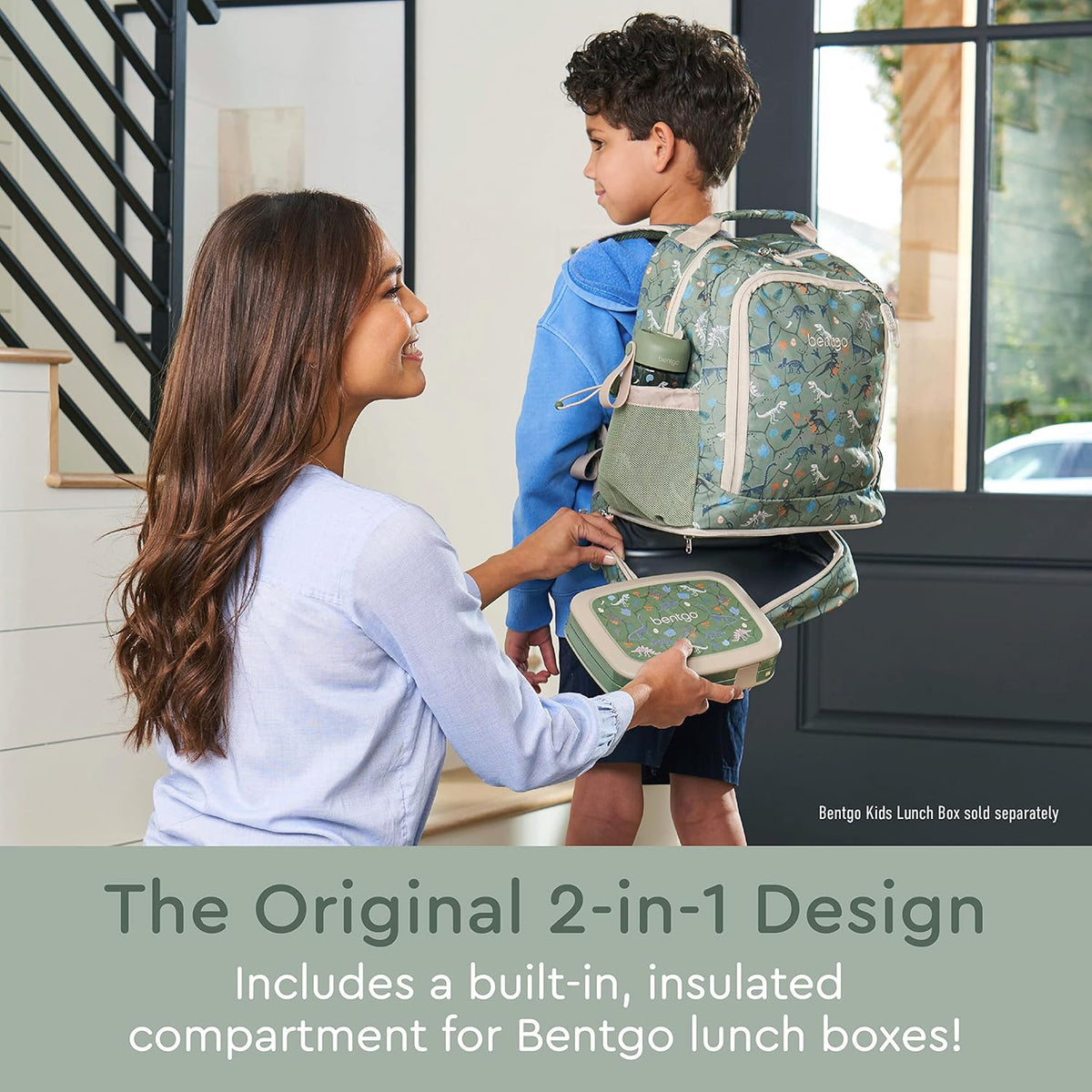 Bentgo Kids Prints 2-in-1 Backpack & Insulated Lunch Bag (Dinosaur) - PuriLite