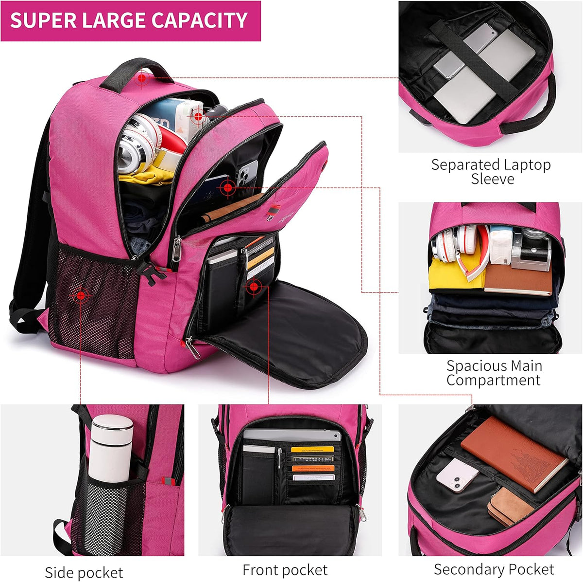 Laptop Backpack Travel Computer Backpack College Bookbag School Backpack - PuriLite