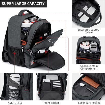 Laptop Backpack Travel Computer Backpack College Bookbag School Backpack - PuriLite