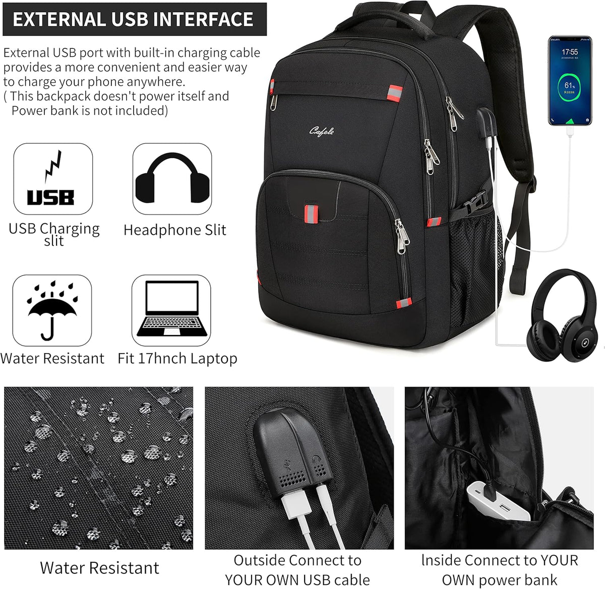 Laptop Backpack Travel Computer Backpack College Bookbag School Backpack - PuriLite
