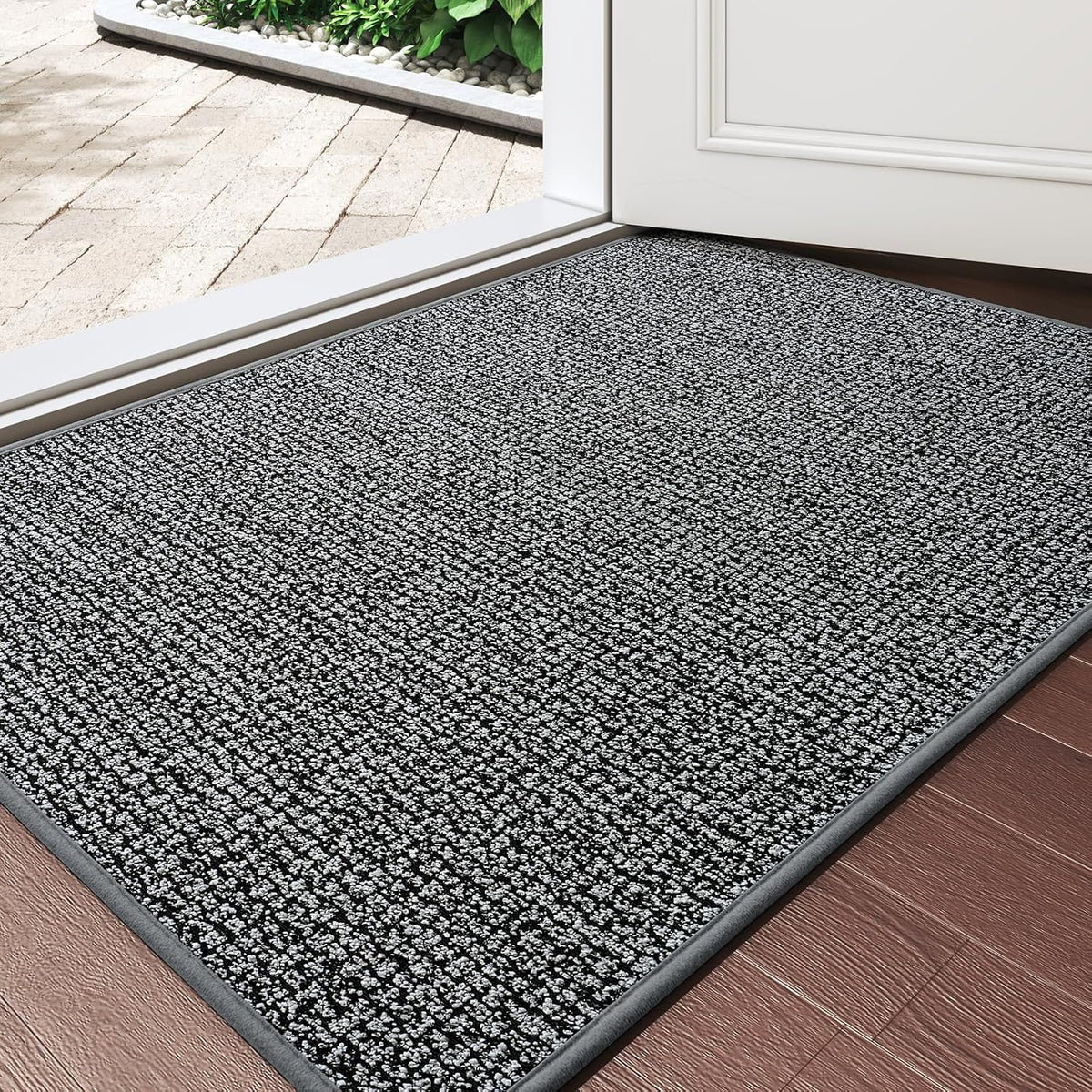 YDKGL Front Door Mat Indoor Entrance, Non Slip Welcome Mat, Grey 24"x35"