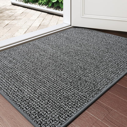 YDKGL Front Door Mat Indoor Entrance, Non Slip Welcome Mat, Grey 24"x35"