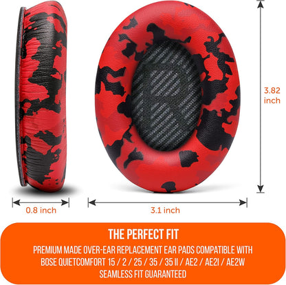 WC Wicked Cushions Upgraded Replacement Ear Pads for Bose QC35 & QC35ii (QuietComfort 35) Headphones & More - Softer Leather, Luxurious Memory Foam, Added Thickness, Extra Durability | Navy Tiger - PuriLite