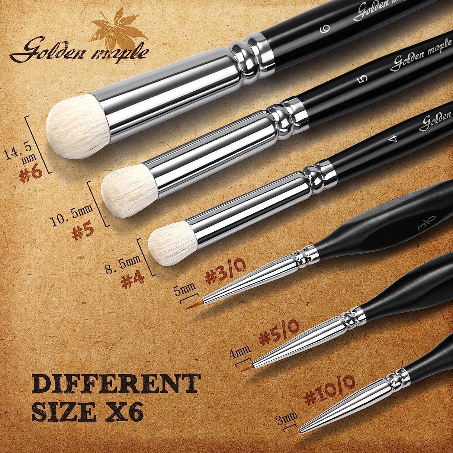 Detail Paint Brushes Set 10pcs Miniature Brushes for Fine Detailing & Art Painting - Acrylic, Watercolor,Oil,Models - PuriLite