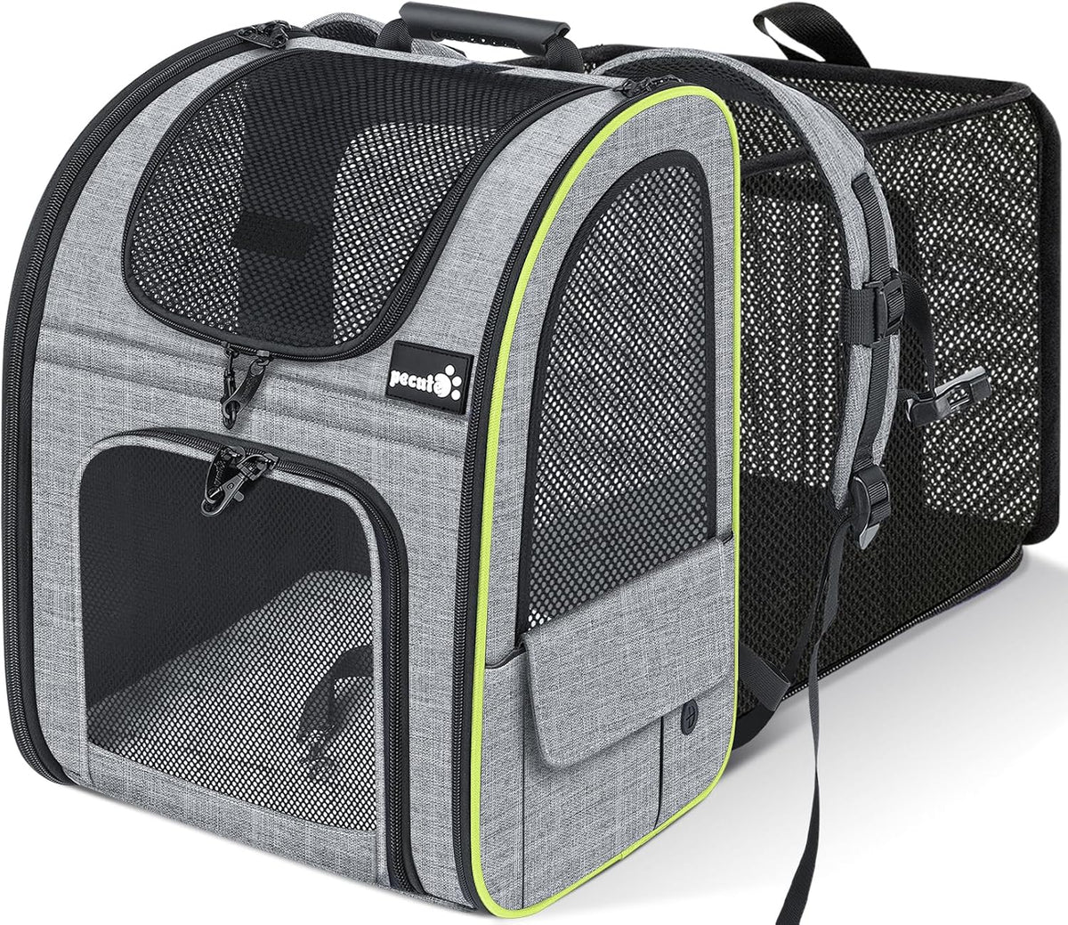 Pecute Pet Carrier Backpack, Dog Carrier Backpack Expandable with Breathable Mesh for Pets ＜6kg, Pet Backpack Carrier for Hiking Travel Camping Outdoor - PuriLite