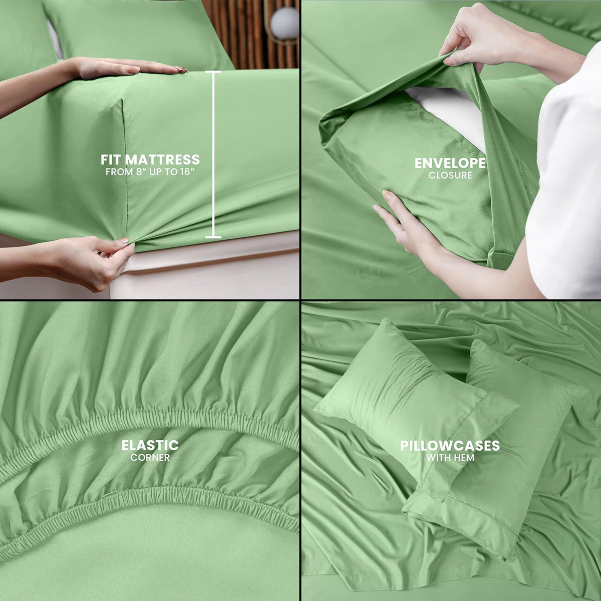 Utopia Bedding Queen Bed Sheet Set - 4 Piece Bedding - Soft Brushed Microfiber Fabric - Shrinkage & Fade Resistant - Easy Care (White) - PuriLite