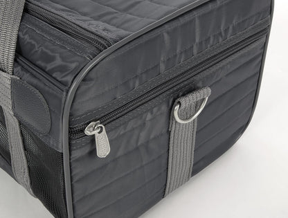 Sherpa Original Deluxe Travel Bag Pet Carrier, Airline Approved & Guaranteed-On-Board - Mesh Panels & Spring Frame, Locking Safety Zippers, Machine Washable Liner - Charcoal Gray, Medium - PuriLite