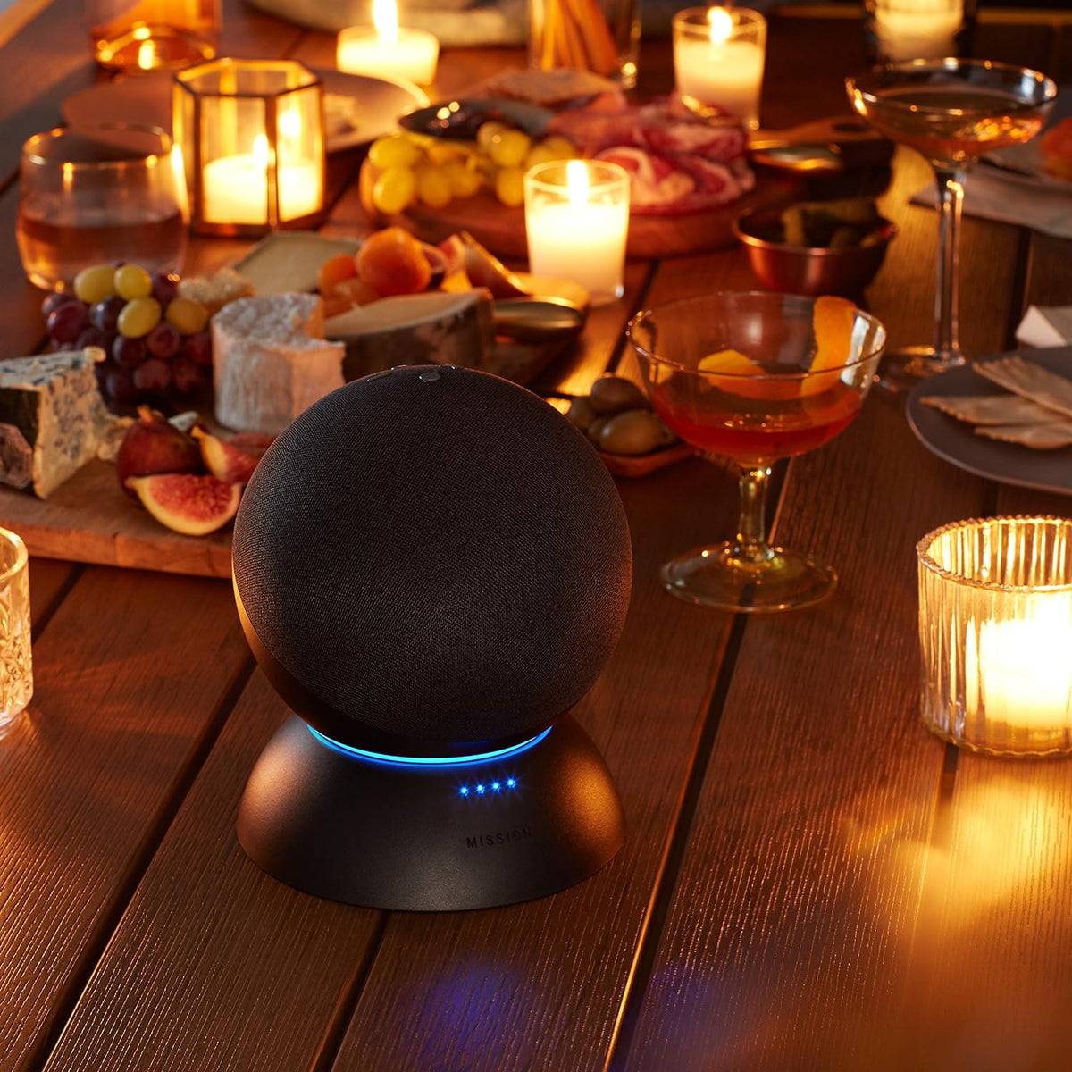 Battery Base in Black, for Echo (4th generation). Not compatible with previous generations of Echo or Echo Dot (1st Gen, 2nd Gen, or 3rd Gen). - PuriLite