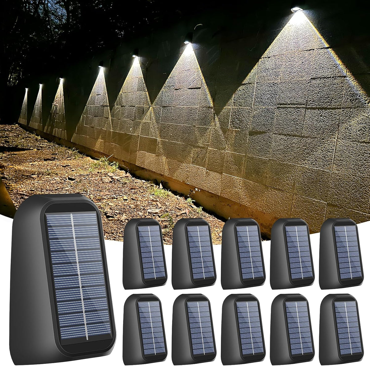 16 Pack Solar Fence Lights Outdoor 8 Colors,Bright Deck Lights Solar Outdoor Waterproof,LED Solar Lights for Backyard, Patio, Deck Railing, Step and Wall - PuriLite