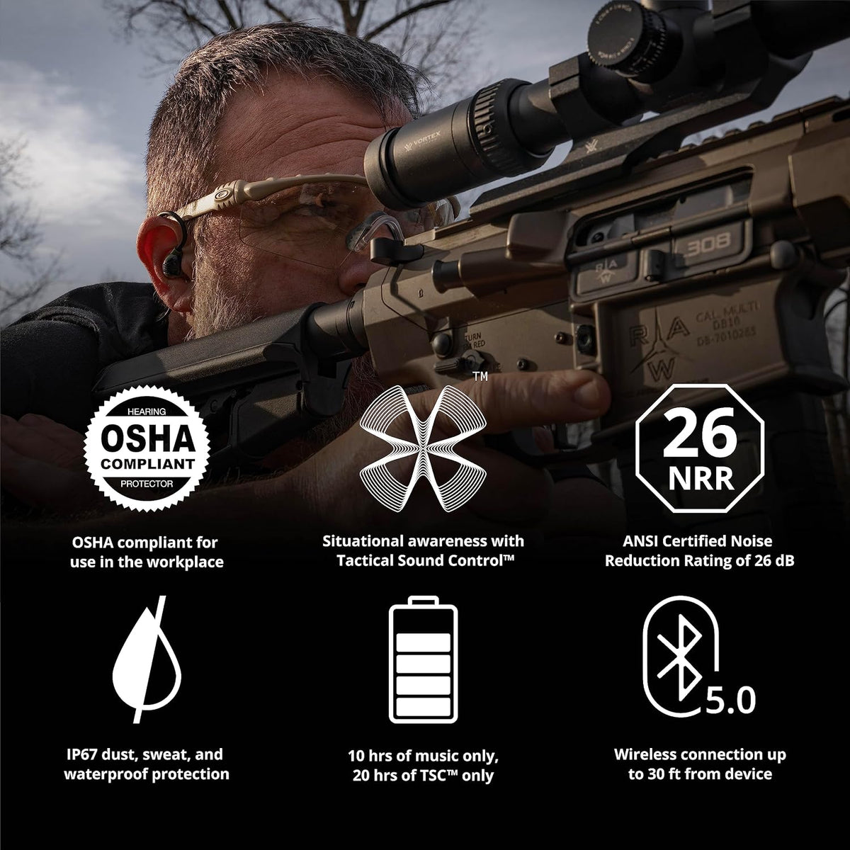 ISOtunes Sport Advance Bluetooth Shooting Ear Protection for Gun Range