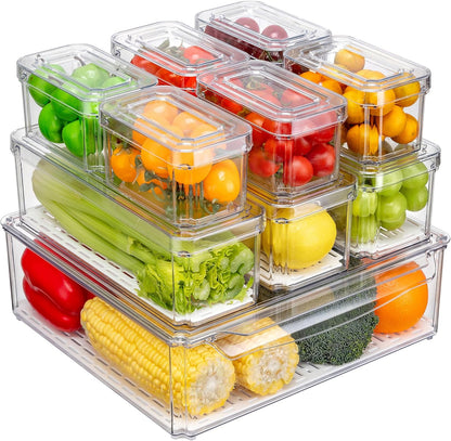 Pure Future 50-Piece Large Airtight Food Storage Containers with Lids, BPA-Free Stackable & Microwave Safe Kitchen Set for Meal Prep, Freezer Use - 25 Containers & Lids, Leakproof Design - PuriLite