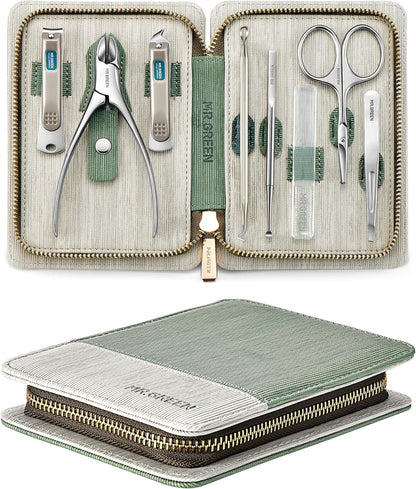 Manicure Set, Pedicure Sets, Nail Clipper Sets, Stainless Steel Professional Nail Cutter Kits with Travel Case (12 Count) - PuriLite