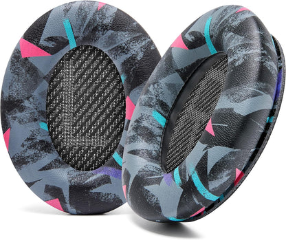 WC Wicked Cushions Upgraded Replacement Ear Pads for Bose QC35 & QC35ii (QuietComfort 35) Headphones & More - Softer Leather, Luxurious Memory Foam, Added Thickness, Extra Durability | Navy Tiger - PuriLite