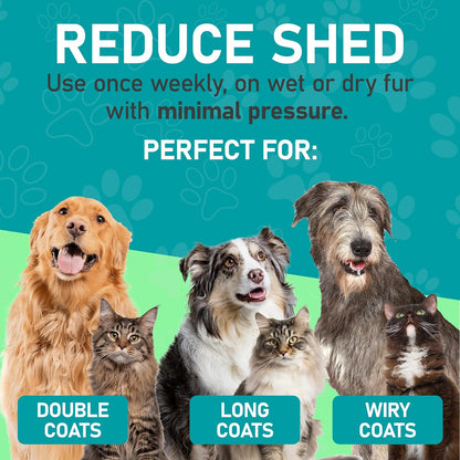 Maxpower Planet Pet Grooming Brush - Double Sided Shedding, Dematting - Undercoat Rake for Dogs - Dog Grooming Brush - Deshedding Brush for Dogs - Dog Brush, Cat Brush, Reduce Shedding by 95%, Black - PuriLite