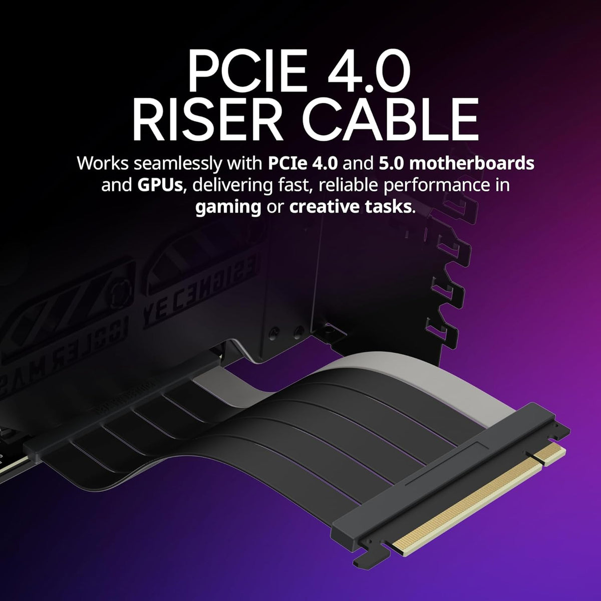 Cooler Master MasterAccessory Vertical GPU Card Holder Kit V3 – PCIe 4.0 x16 Premium Riser Cable, Adjustable Vertical GPU Mount for ATX & mATX PC Cases - PuriLite