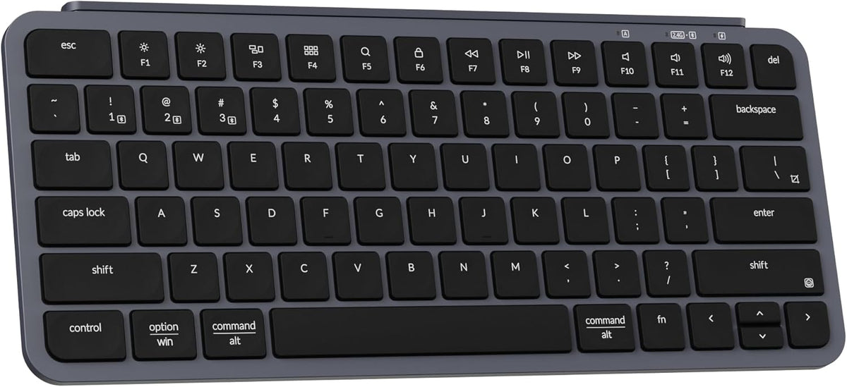 Keychron B1 Pro Quiet Key Ultra-Slim Wireless Keyboard, ZMK Programmable 75% Layout Bluetooth 5.1/2.4 GHz/Wired with Ultra-Long Battery Life Low Profile for Mac Win Linux System - Space Gray - PuriLite