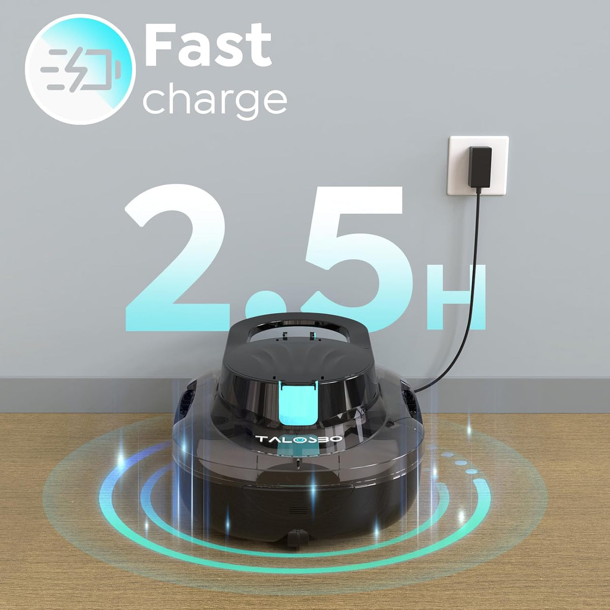 TALOSBO Pleco S1 Cordless Robotic Pool Cleaner with 75-80Mins Runtime, Small Pool Vacuum for Above-Ground Pools up to 645 Sq.ft, Lightweight, Auto-Parking - PuriLite