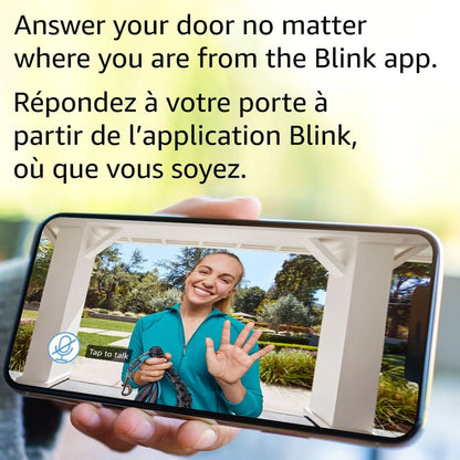 Blink Video Doorbell (newest model), Two-way audio, HD video, motion and chime app alerts, and Alexa enabled — wired or wire-free (Black) - PuriLite