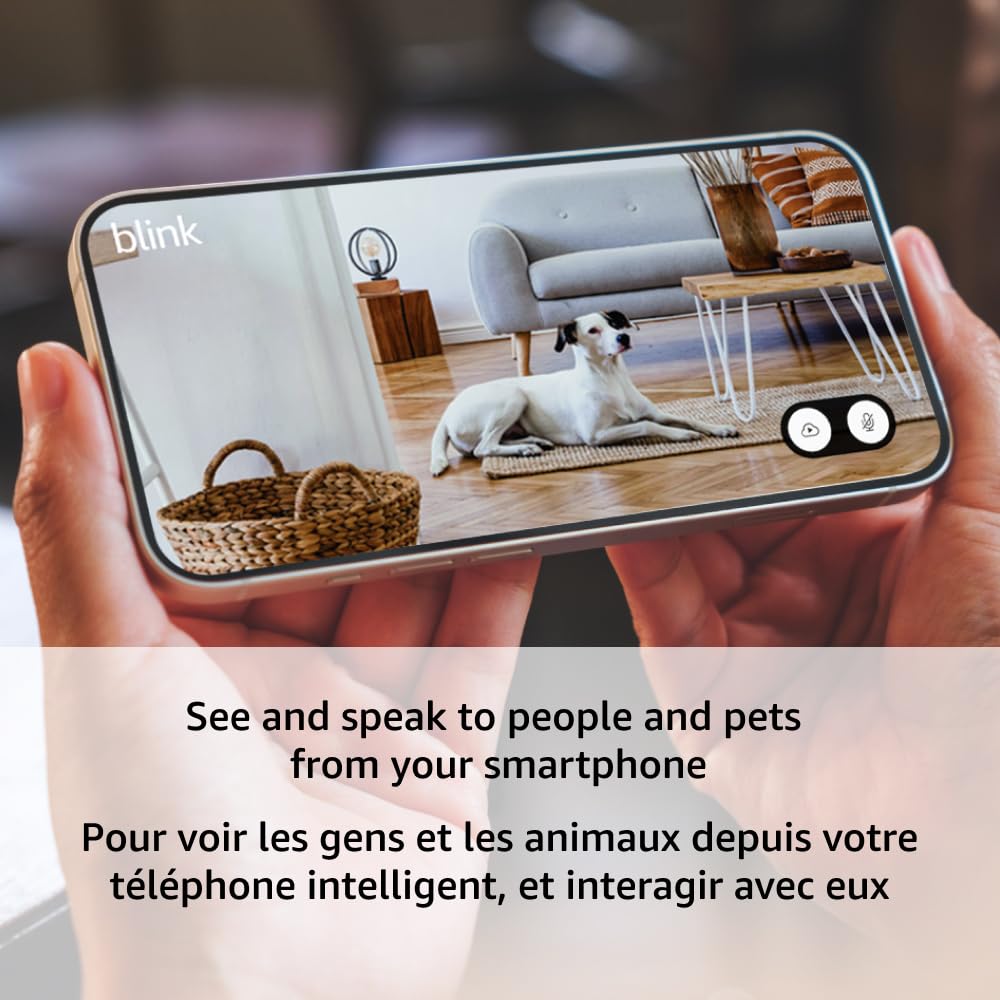 Blink Mini 2 (newest model), Plug-in smart security camera, HD night view in color, built-in spotlight, two-way audio, motion detection, Works with Alexa (White) - PuriLite
