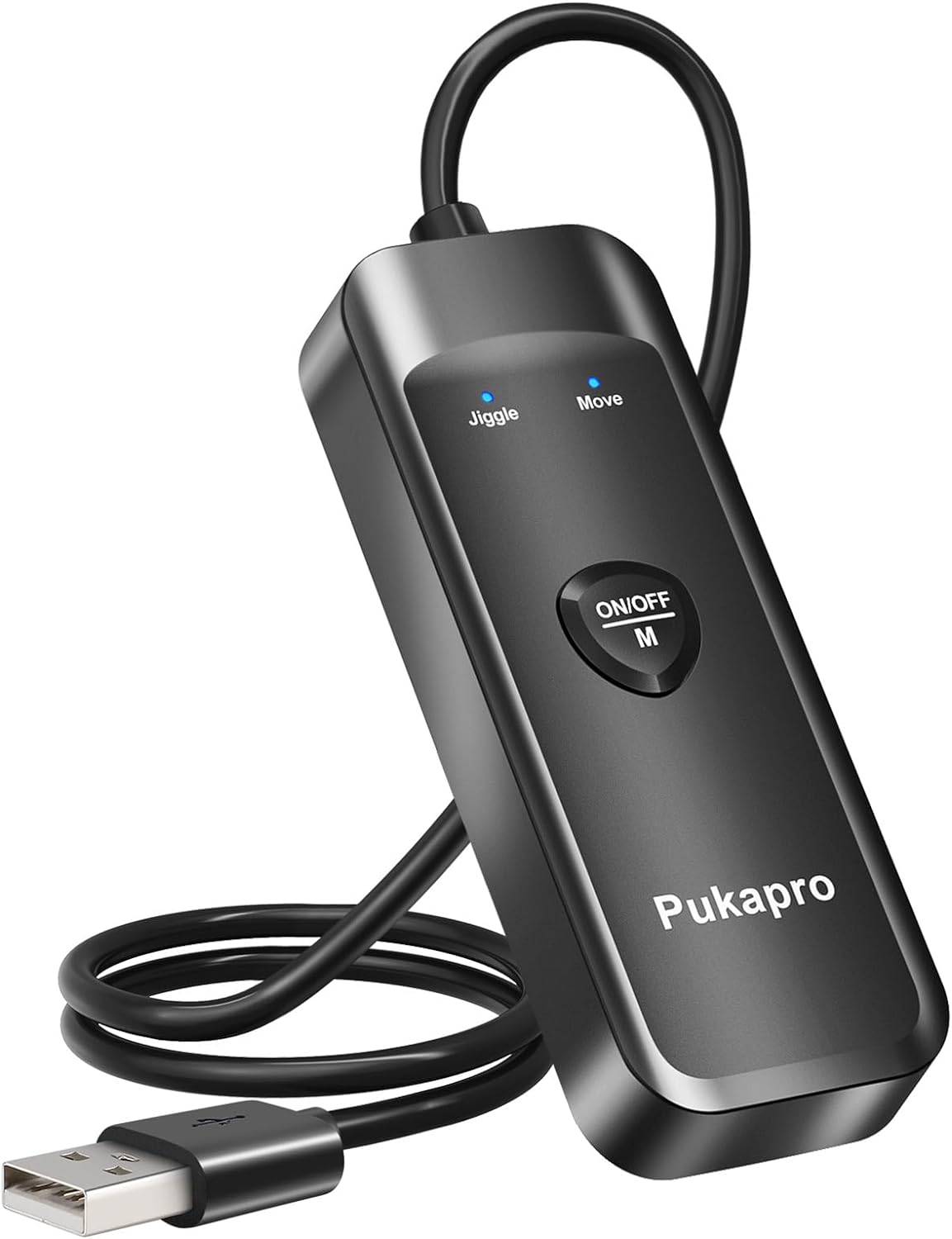 Pukapro Mouse Jiggler Undetectable USB Mouse Mover Driver-Free Automatic Mouse Sharker, Undetectable USB Mouse Giggler with ON/Off Switch Button, Plug & Play - Black - PuriLite
