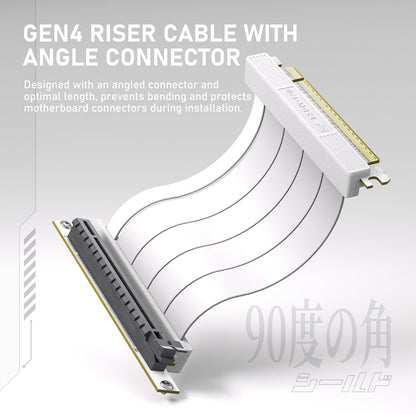 Vertical GPU Mount – PCIe 4.0 High-Speed Riser Cable 115mm – ARGB Vertical Graphics Card Holder with 90° Connector - PuriLite