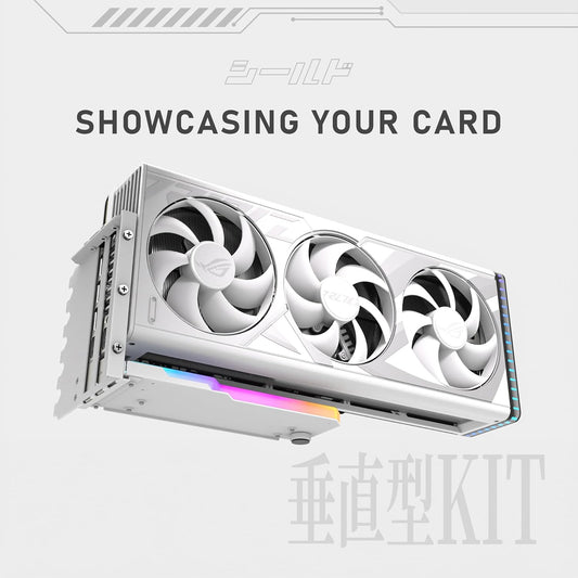 Vertical GPU Mount – PCIe 4.0 High-Speed Riser Cable 115mm – ARGB Vertical Graphics Card Holder with 90° Connector - PuriLite