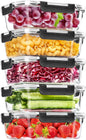 Skroam 5-Packs 36OZ Glass Food Storage Containers with Lids Airtight, Glass Meal Prep Container for Lunch, Pantry Organizers and Storage, Glass Lunch Boxes for Freezer to Oven Safe, Leak Proof - PuriLite