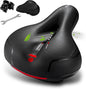 Comfortable Bike Seat for Men Women with Dual Shock Absorbing Ball Waterproof Wide Bicycle Saddle Fit for Most Standard Post - PuriLite