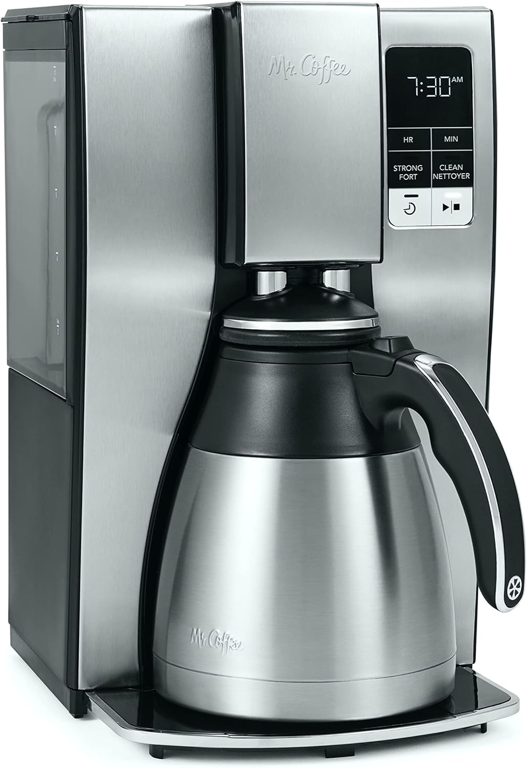 Mr. Coffee Programmable Coffee Maker | 10-Cup Coffee Machine with Thermal Carafe | Stainless Steel - PuriLite