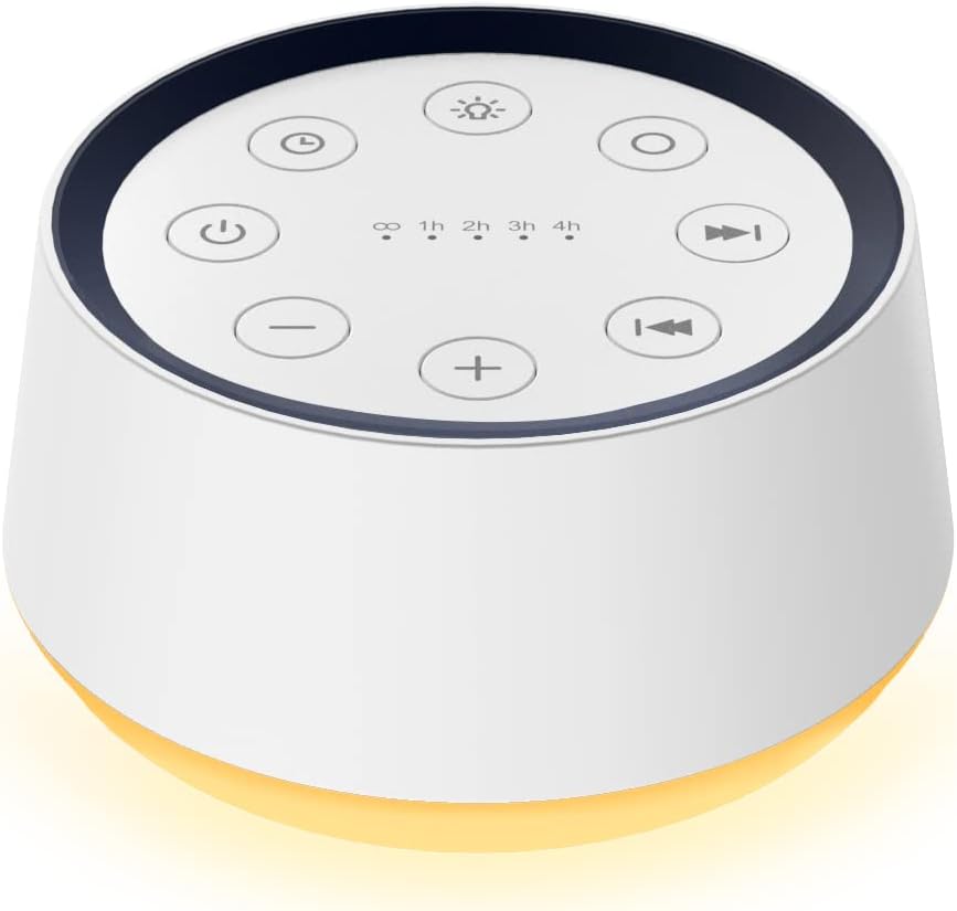 BrownNoise Sound Machine with 30 Soothing Sounds 12 Colors Night Light White Noise Machine for Adults Baby Kids Sleep Machines with Memory Function 36 Volume Levels 5 Timers for Home Office Travel - PuriLite