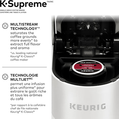 Keurig K-Supreme Single Serve K-Cup Pod Coffee Maker, With MultiStream Technology, White - PuriLite