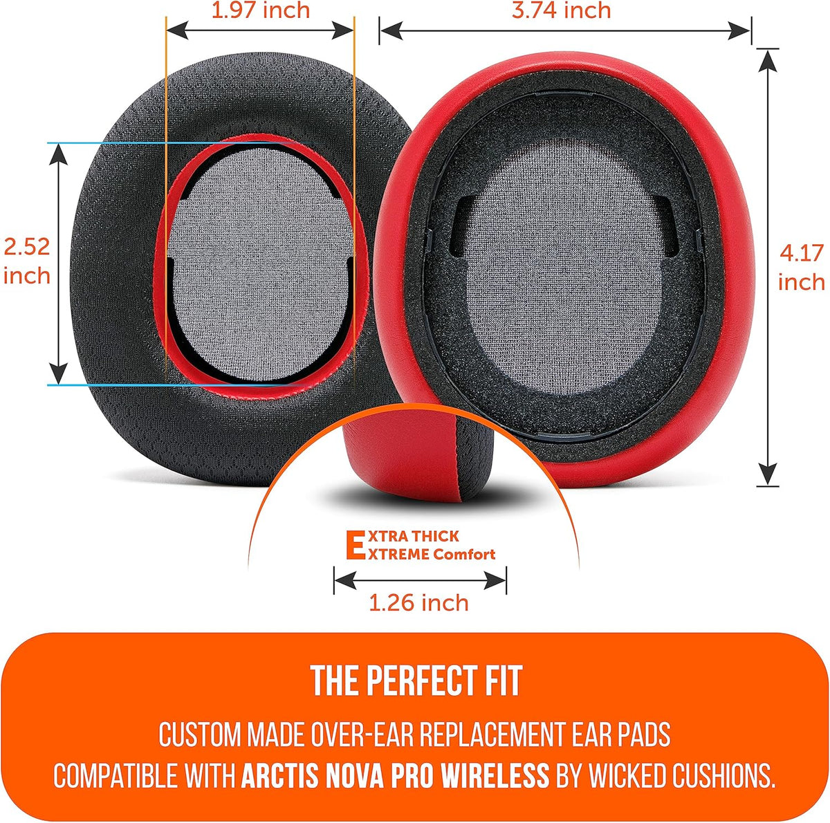 WC Freeze Nova Pro Wireless - Cooling Gel Earpads for Arctis Nova Pro Wireless ONLY (Doesn’t Fit Other Models), Made by Wicked Cushions, Improved Durability, Thickness & Sound Isolation | Black - PuriLite