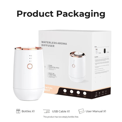 Purilite Select USB Rechargeable Essential Oil Diffuser – Smart Start-Off Car Air Freshener with 9-Color LED Lights - PuriLite