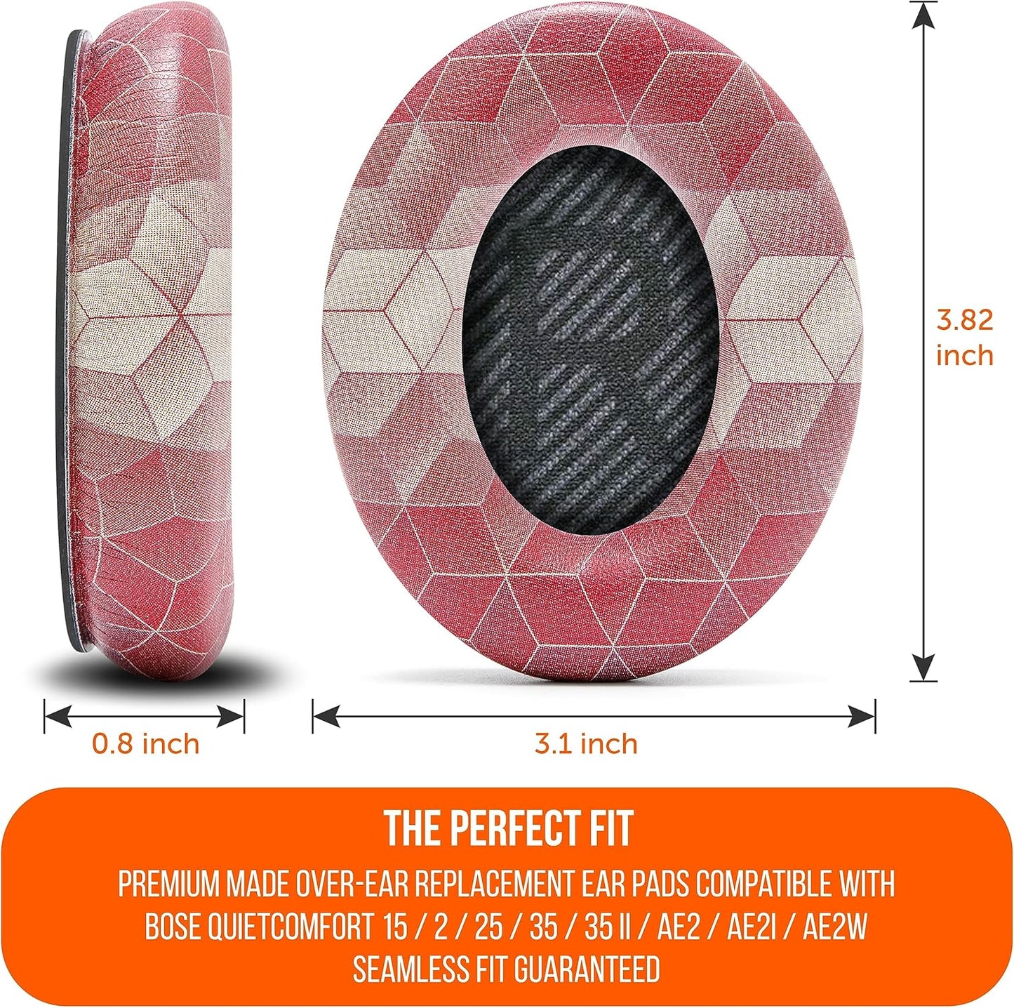 WC Wicked Cushions Upgraded Replacement Ear Pads for Bose QC35 & QC35ii (QuietComfort 35) Headphones & More - Softer Leather, Luxurious Memory Foam, Added Thickness, Extra Durability | Navy Tiger - PuriLite