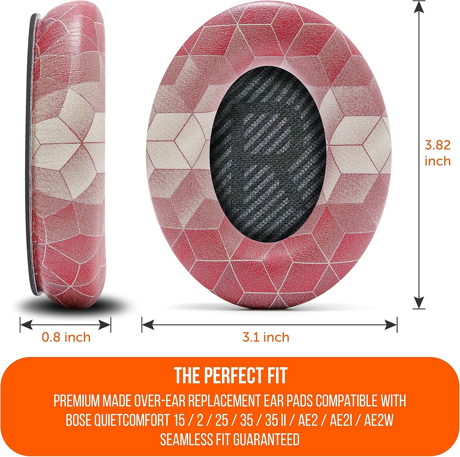 WC Wicked Cushions Upgraded Replacement Ear Pads for Bose QC35 & QC35ii (QuietComfort 35) Headphones & More - Softer Leather, Luxurious Memory Foam, Added Thickness, Extra Durability | Navy Tiger - PuriLite