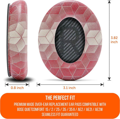 WC Wicked Cushions Upgraded Replacement Ear Pads for Bose QC35 & QC35ii (QuietComfort 35) Headphones & More - Softer Leather, Luxurious Memory Foam, Added Thickness, Extra Durability | Navy Tiger - PuriLite