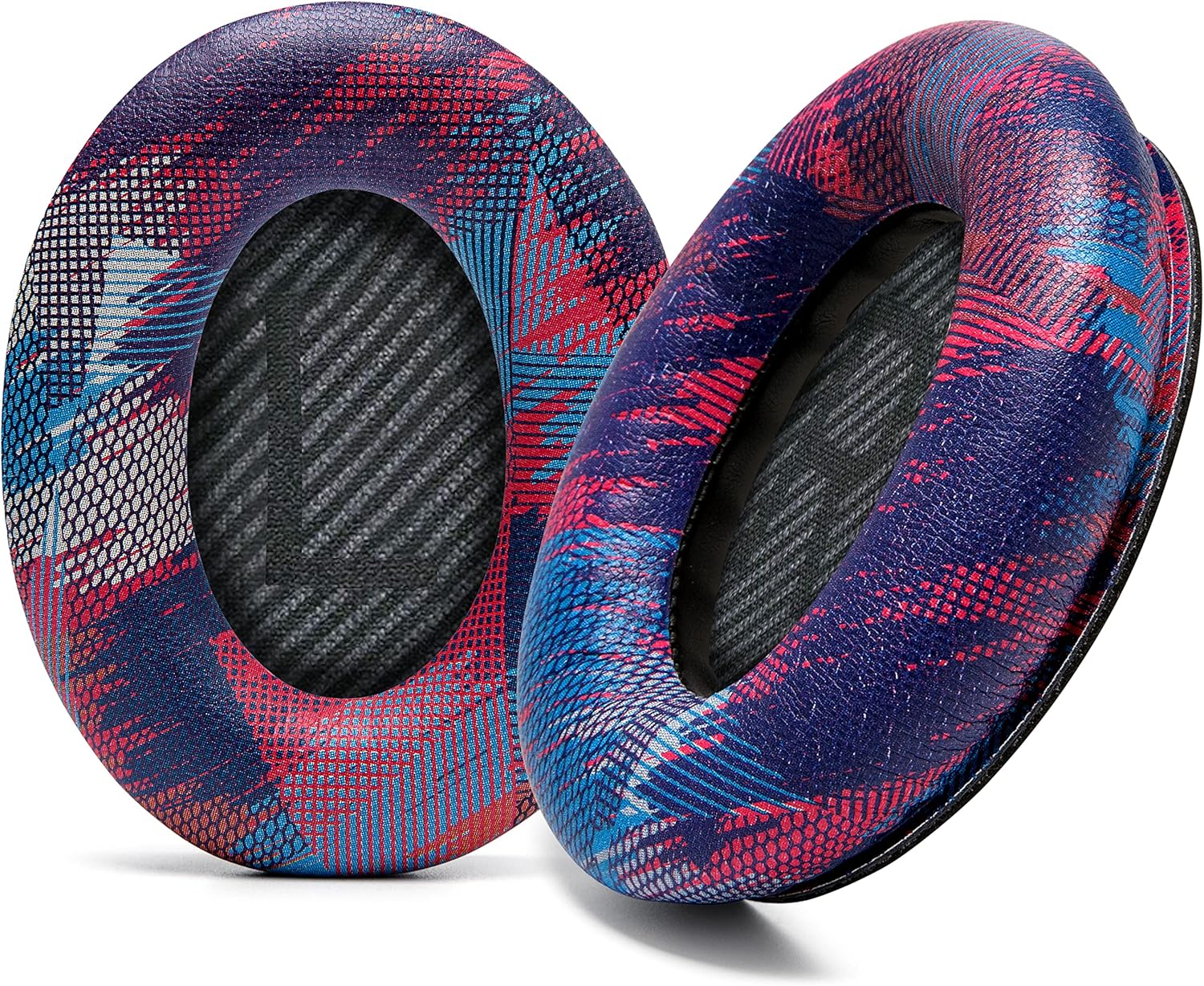 WC Wicked Cushions Upgraded Replacement Ear Pads for Bose QC35 & QC35ii (QuietComfort 35) Headphones & More - Softer Leather, Luxurious Memory Foam, Added Thickness, Extra Durability | Navy Tiger - PuriLite