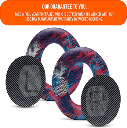 WC Wicked Cushions Upgraded Replacement Ear Pads for Bose QC35 & QC35ii (QuietComfort 35) Headphones & More - Softer Leather, Luxurious Memory Foam, Added Thickness, Extra Durability | Navy Tiger - PuriLite