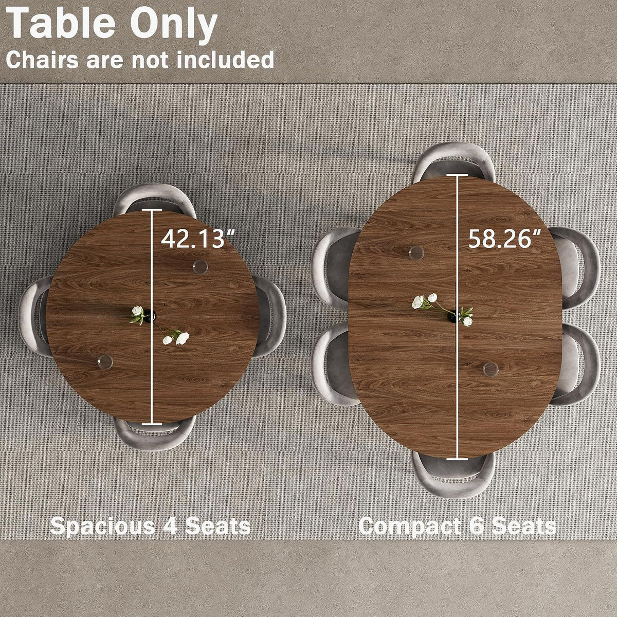 Extendable Round Dining Table to Oval | MECHYIN