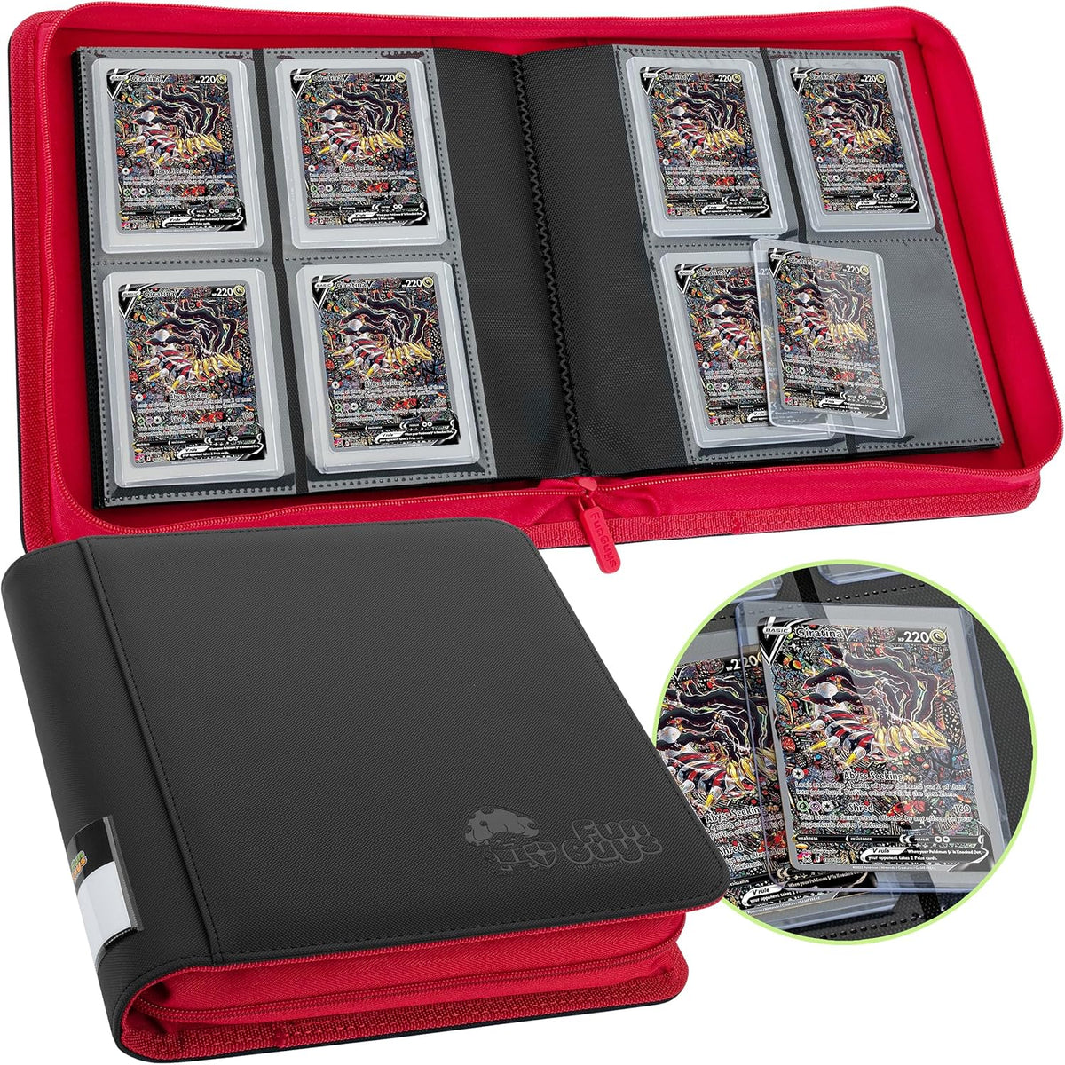 FunGuys Toploader Binder, Trading Card Binder Storage,128 4 Pocket Top Loader Pokemon Binder, Card Collection Yugioh Cards, MTG, TCG, Folders for Trading Cards - PuriLite