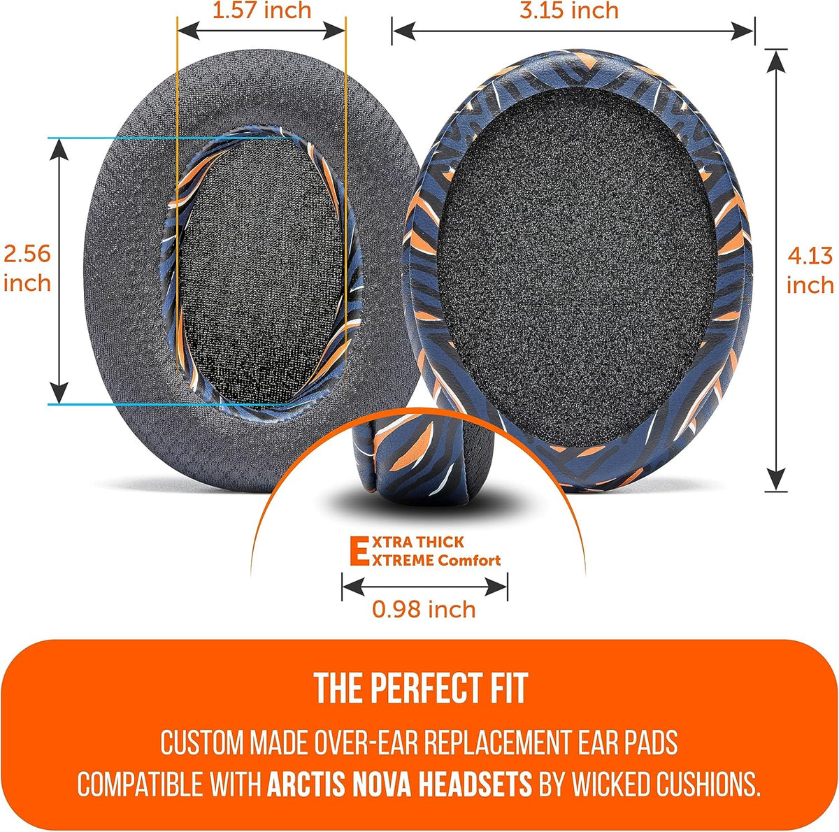 WC Freeze for Arctis Nova - Hybrid Fabric Cooling Gel Replacement Earpads for Arctis Nova Pro Wired, Nova 7, 5, 4, 3, 1 - Made by Wicked Cushions (Does Not Fit Nova Pro Wireless) | Black - PuriLite