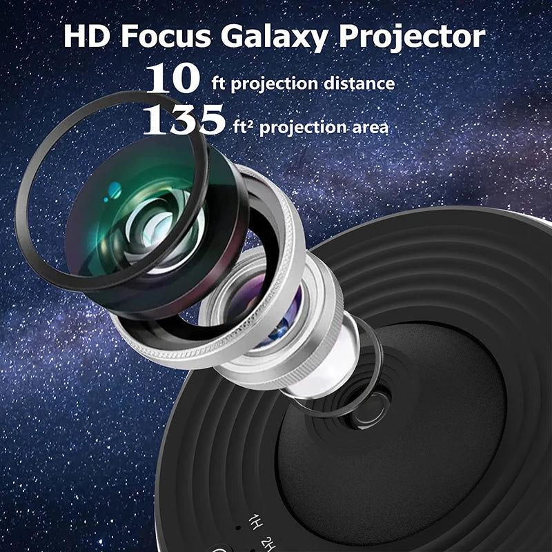 Purilite Select | Galaxy Projector Night Light | 360° Rotating Starry Sky Planetarium Lamp | 12-in-1 HD Film Discs | Kids Bedroom & Gift Decor - PuriLite