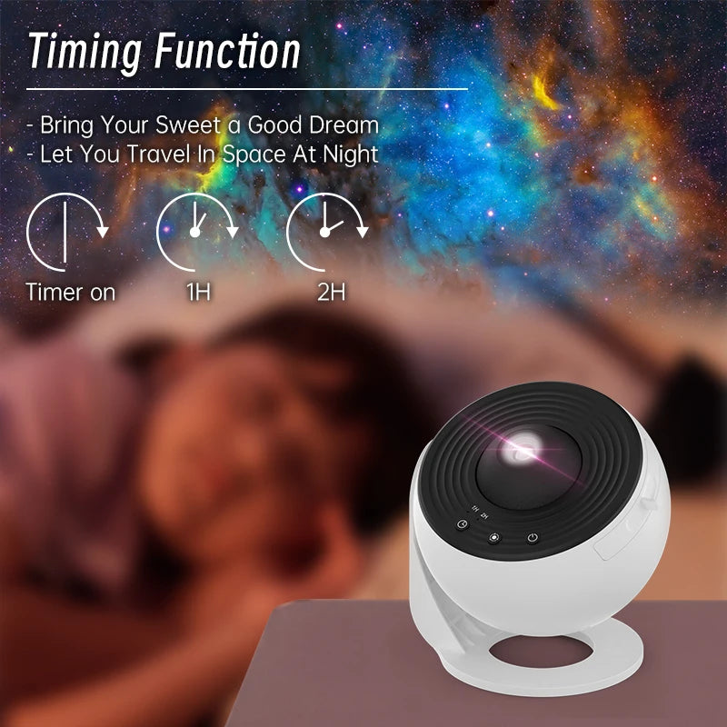Purilite Select | Galaxy Projector Night Light | 360° Rotating Starry Sky Planetarium Lamp | 12-in-1 HD Film Discs | Kids Bedroom & Gift Decor - PuriLite