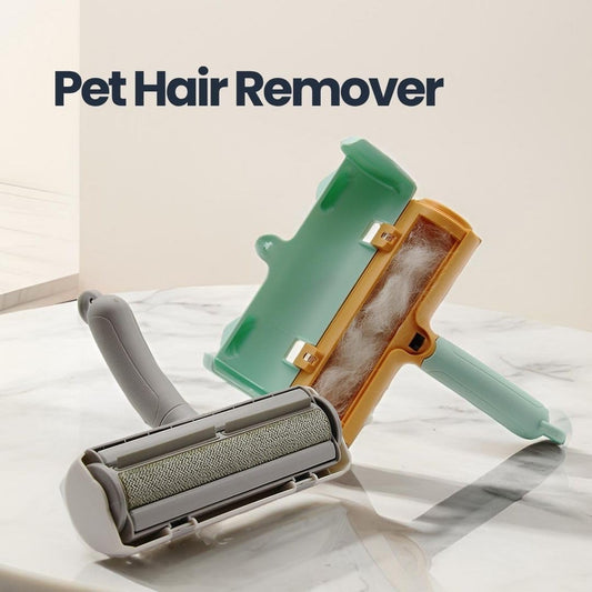 Reusable Self-Cleaning Pet Hair Remover Roller | Electrostatic Lint Brush for Furniture, Clothing & Car Interior | Green
